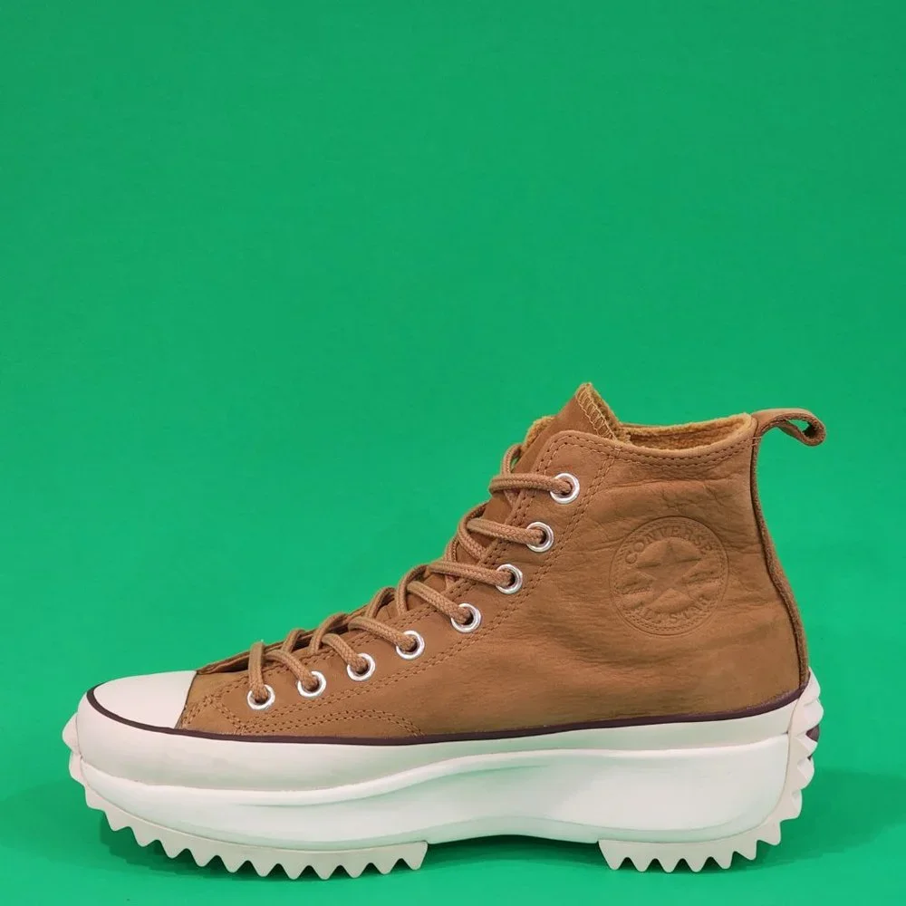 Converse Run Star Hike Hi Wheat Nubuck Leather Platform Sneakers 171666C NWT - Picture 3 of 6